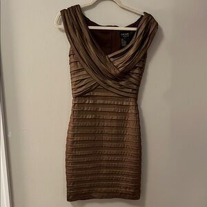 Xscape by Joanna Chen Bronze Mini Dress - 8